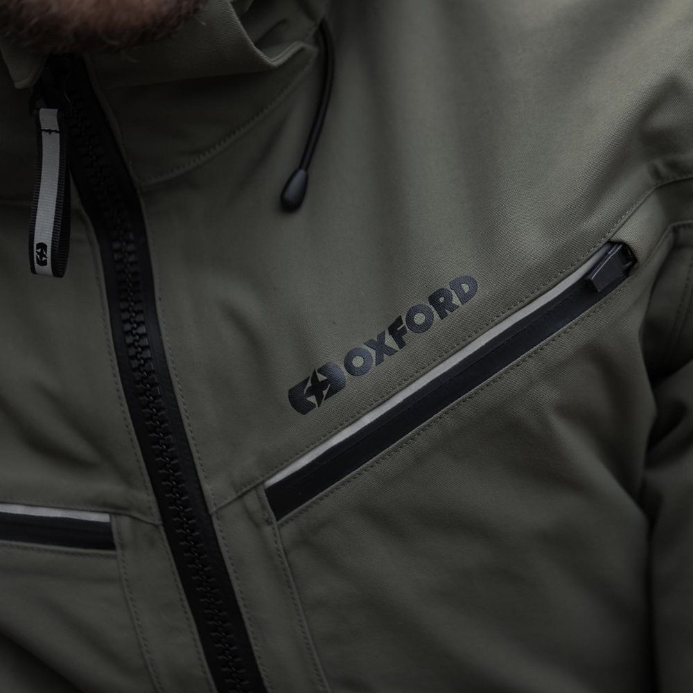 Oxford Mondial Street Dry2Dry Textile Jacket Khaki FREE 1 YEAR Returns, FREE UK Delivery | ThrottleChimp