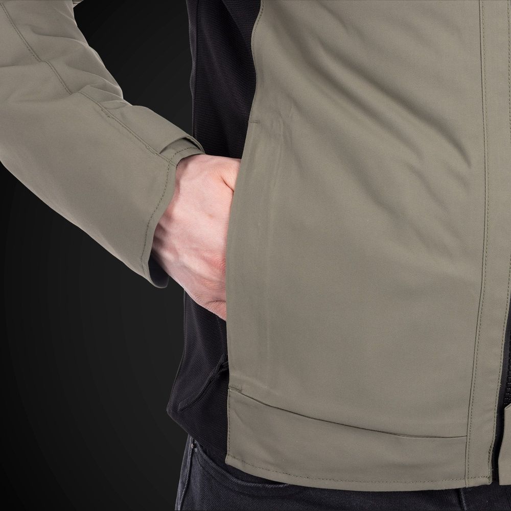 Oxford Mondial Street Dry2Dry Textile Jacket Khaki FREE 1 YEAR Returns, FREE UK Delivery | ThrottleChimp