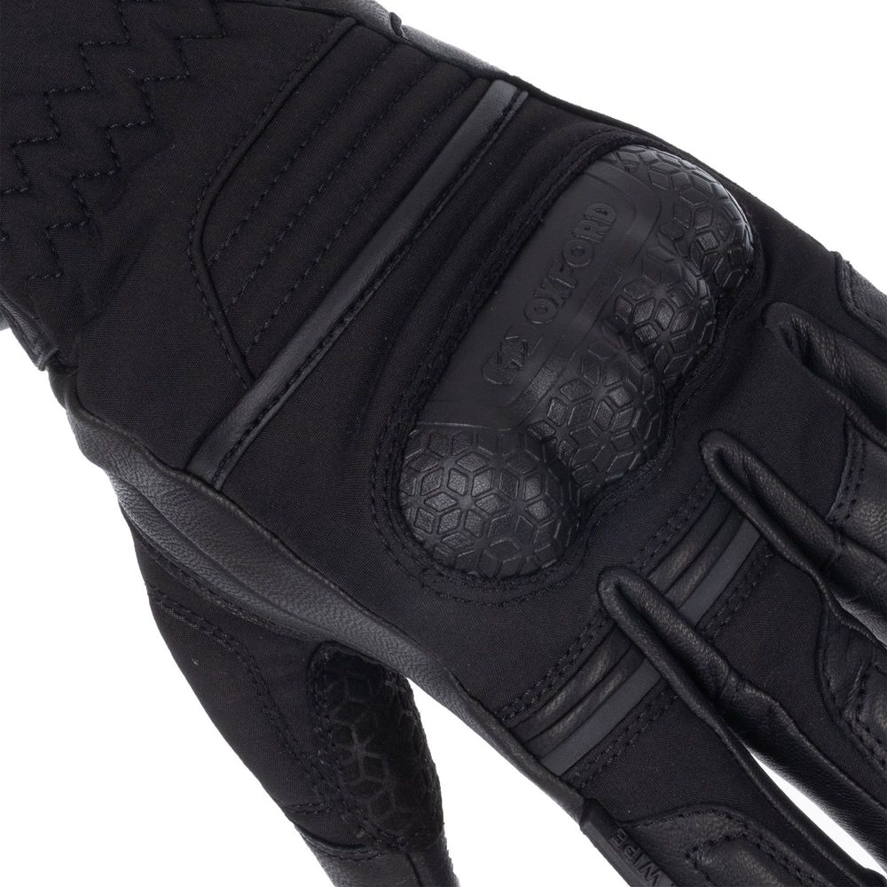 Oxford Hexham Waterproof Ladies Leather Gloves Tech Black (Image 9) - ThrottleChimp