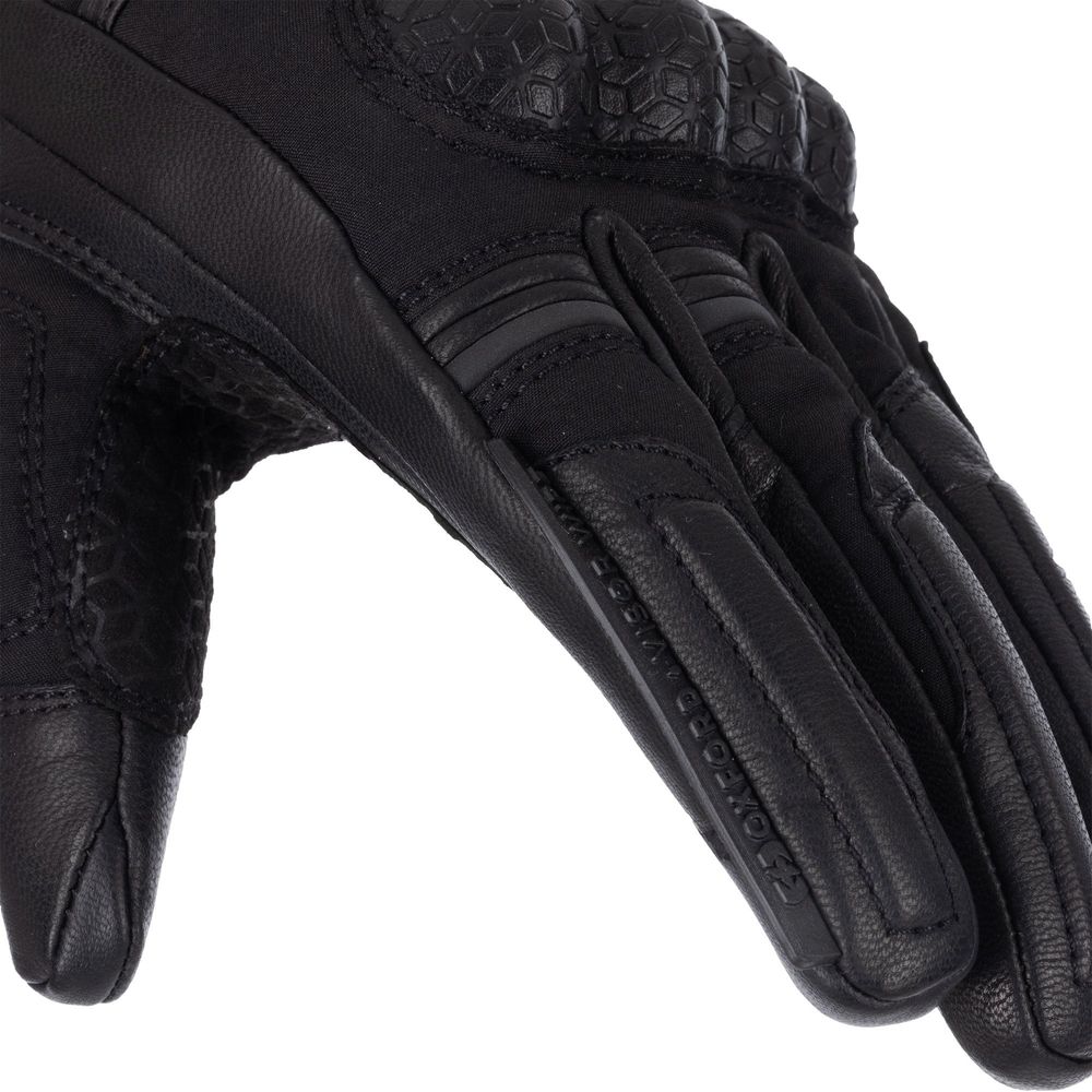 Oxford Hexham Waterproof Ladies Leather Gloves Tech Black (Image 8) - ThrottleChimp