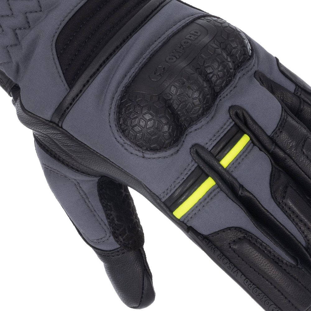 Oxford Hexham Waterproof Ladies Gloves Grey / Black (Image 9) - ThrottleChimp