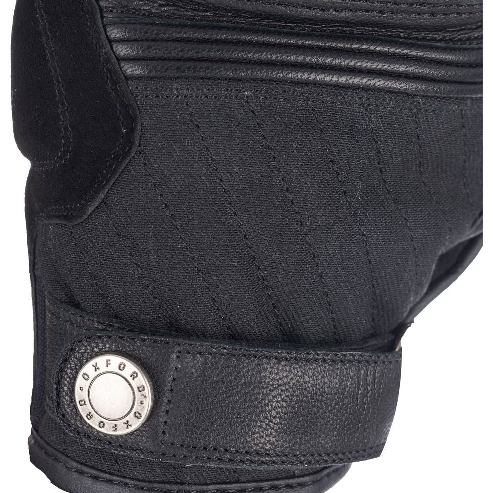 Oxford Hardy Leather / Textile Gloves Black (Image 5) - ThrottleChimp