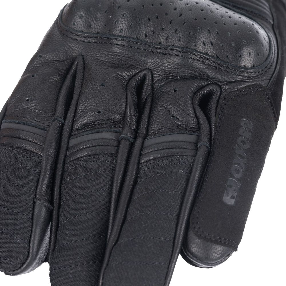 Oxford Hardy Leather / Textile Gloves Black (Image 4) - ThrottleChimp