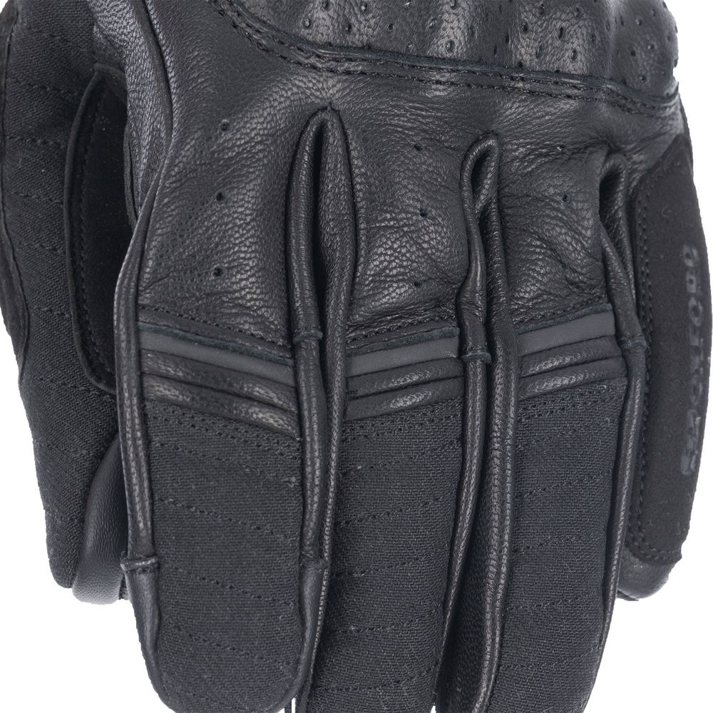 Oxford Hardy Leather / Textile Gloves Black (Image 6) - ThrottleChimp