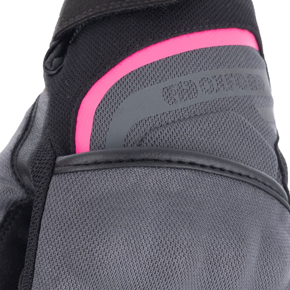 Oxford Dakar 1.0 Ladies Textile Gloves Charcoal / Pink (Image 7) - ThrottleChimp