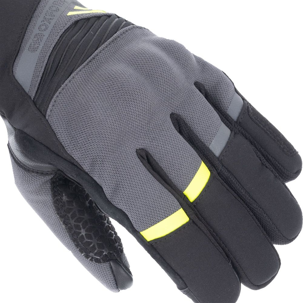 Oxford Dakar 1.0 Dry2Dry Textile Gloves Charcoal / Yellow FREE 1 YEAR Returns, FREE UK Delivery | ThrottleChimp