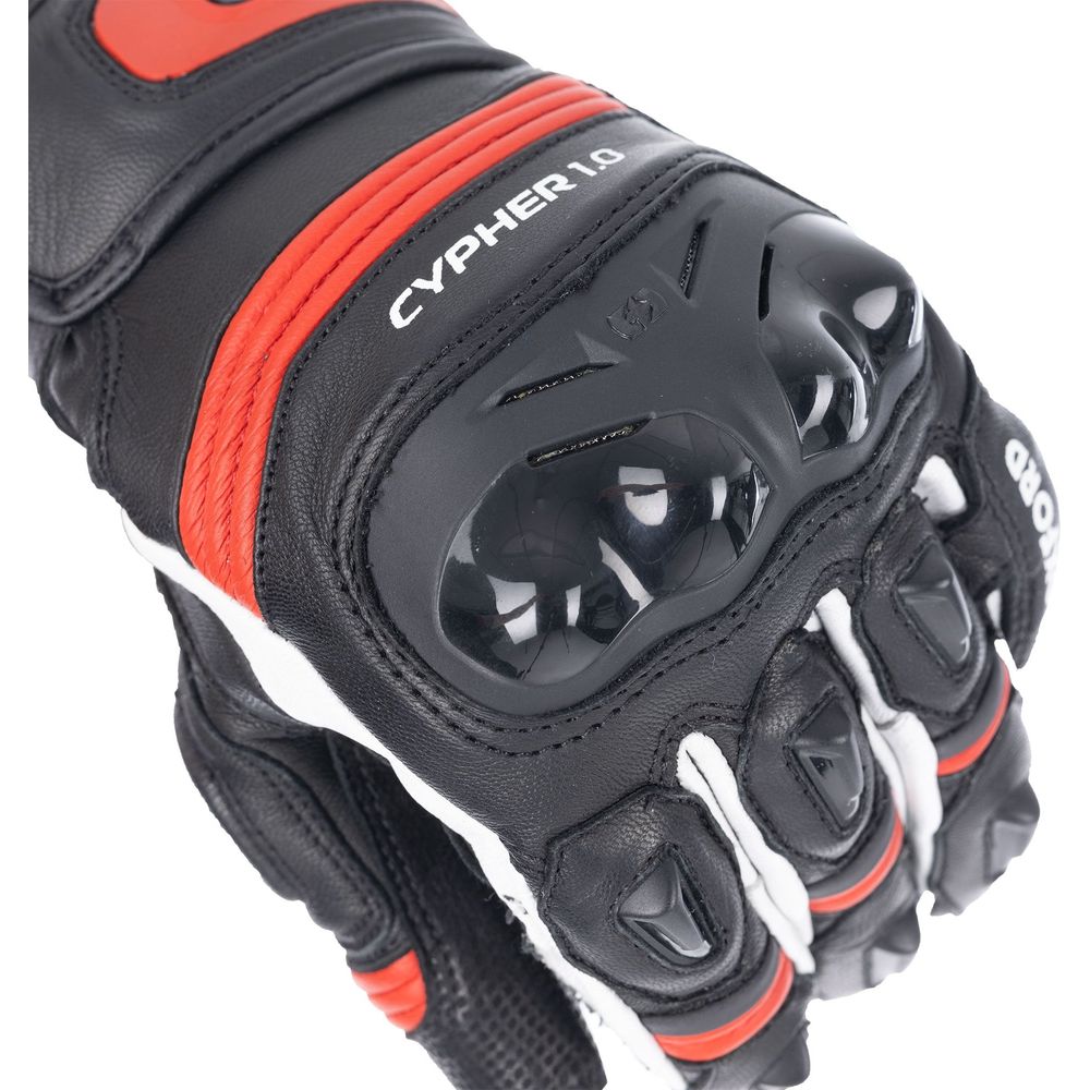 Oxford Cypher 1.0 Short Leather Gloves Black / Red / White