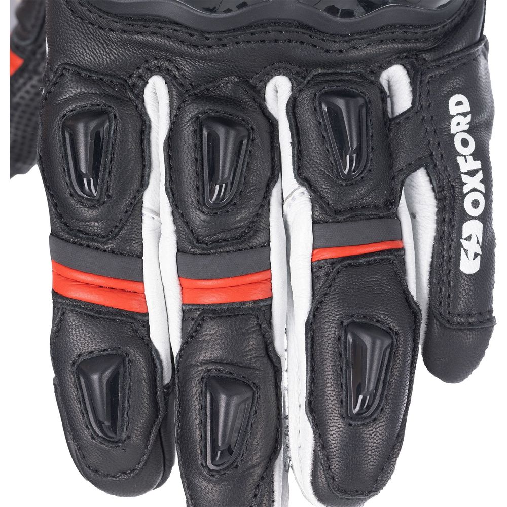 Oxford Cypher 1.0 Short Leather Gloves Black / Red / White