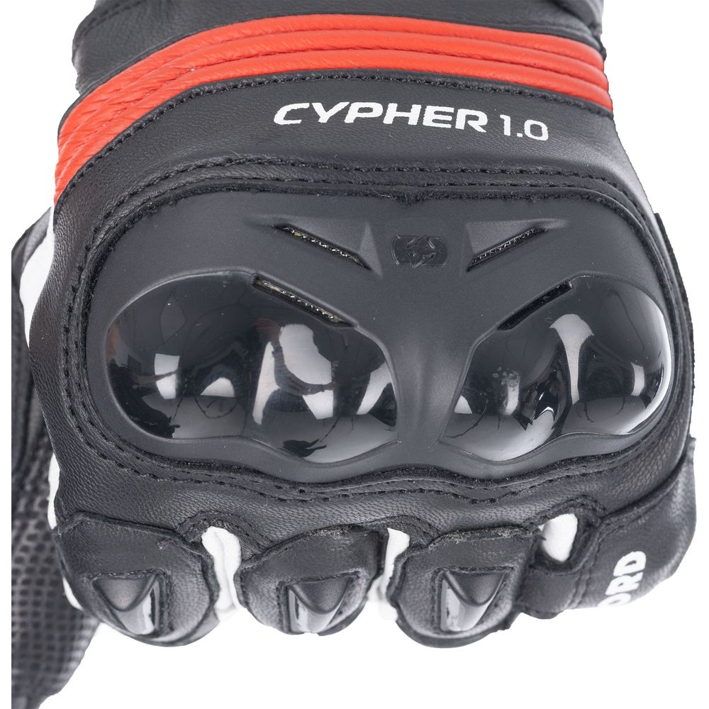 Oxford Cypher 1.0 Short Leather Gloves Black / Red / White