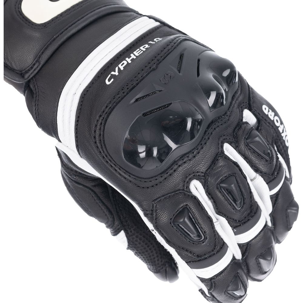 Oxford Cypher 1.0 Short Leather Gloves Black / White