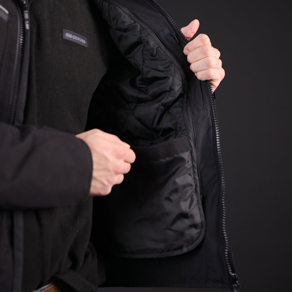 Oxford Mondial Street Dry2Dry Textile Jacket Black (Image 6) - ThrottleChimp