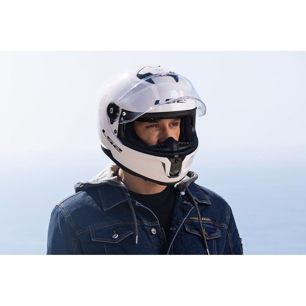 LS2 FF808 Stream 2 ECE 22.06 Full Face Helmet Gloss White (Image 7) - ThrottleChimp