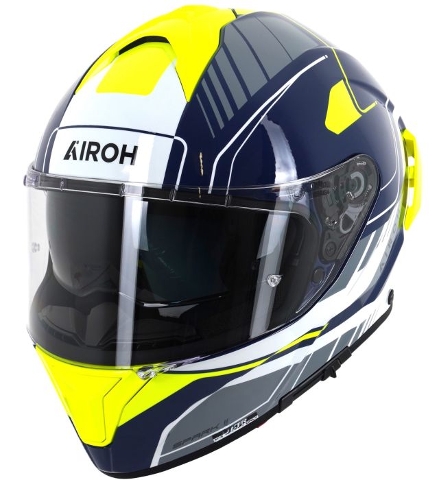 Airoh Spark 2 Full Face Helmet Chrono Gloss Blue / Yellow FREE 1 YEAR Returns, FREE UK Delivery | ThrottleChimp