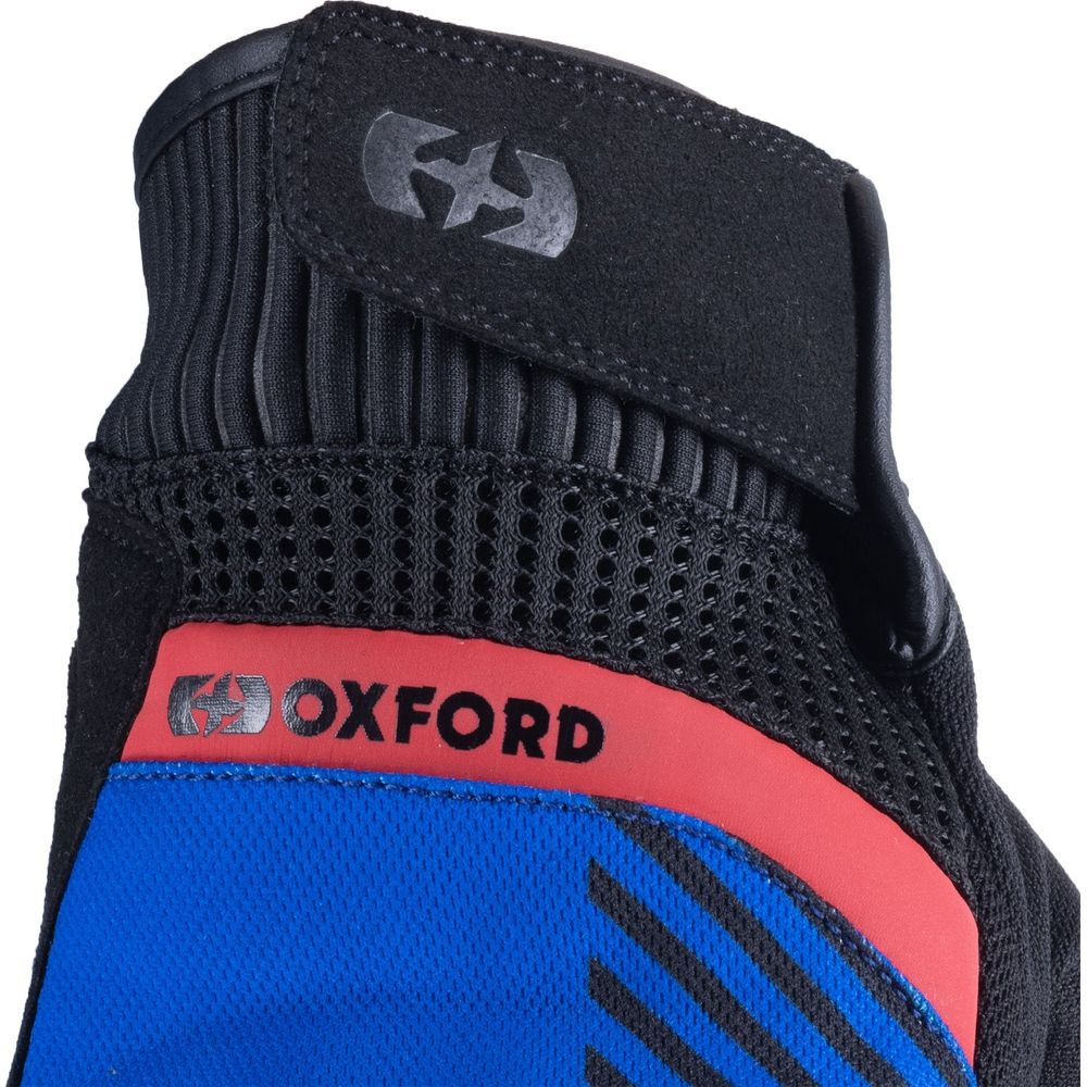 Oxford Byron Textile Gloves Blue / Red FREE 1 YEAR Returns, FREE UK Delivery | ThrottleChimp