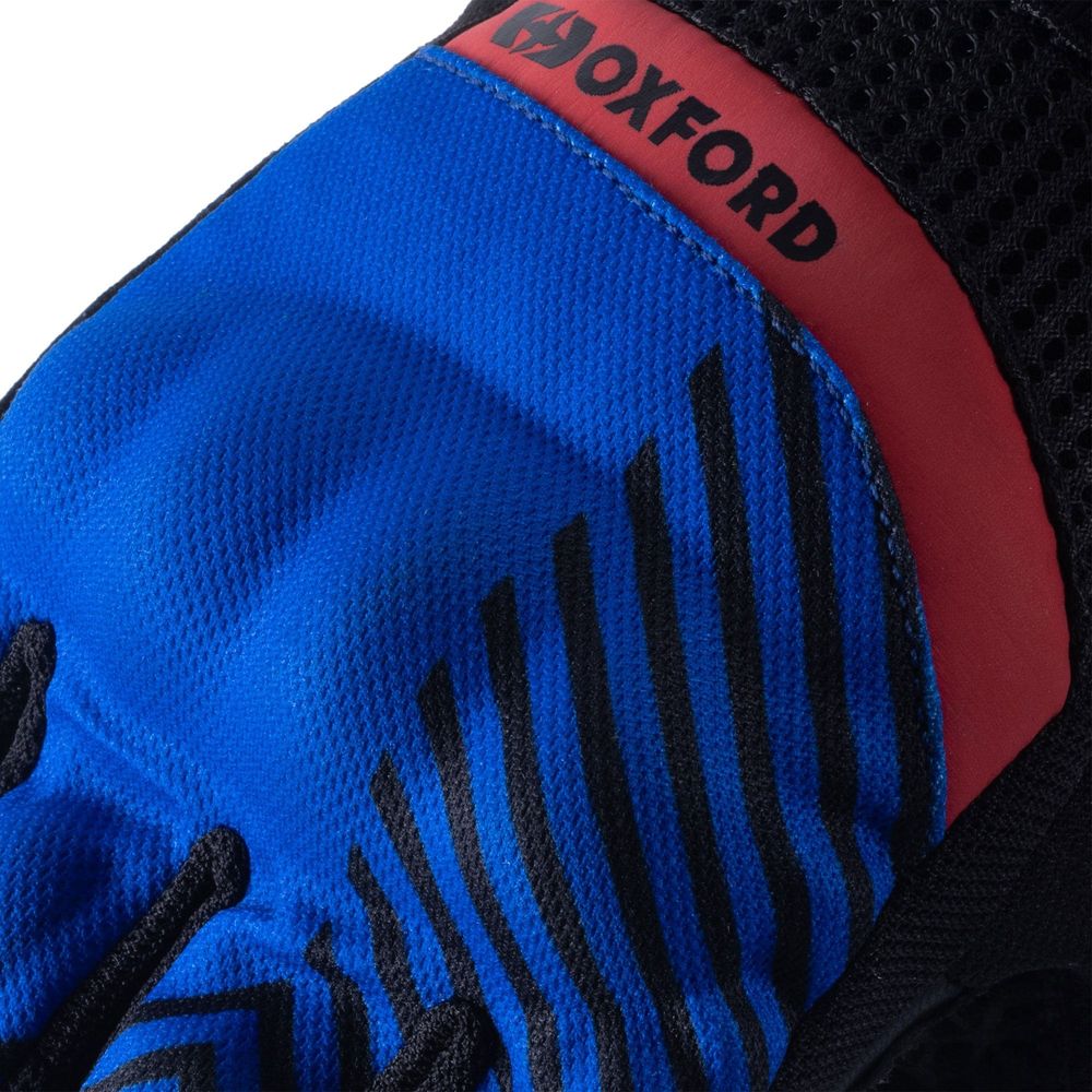 Oxford Byron Textile Gloves Blue / Red FREE 1 YEAR Returns, FREE UK Delivery | ThrottleChimp