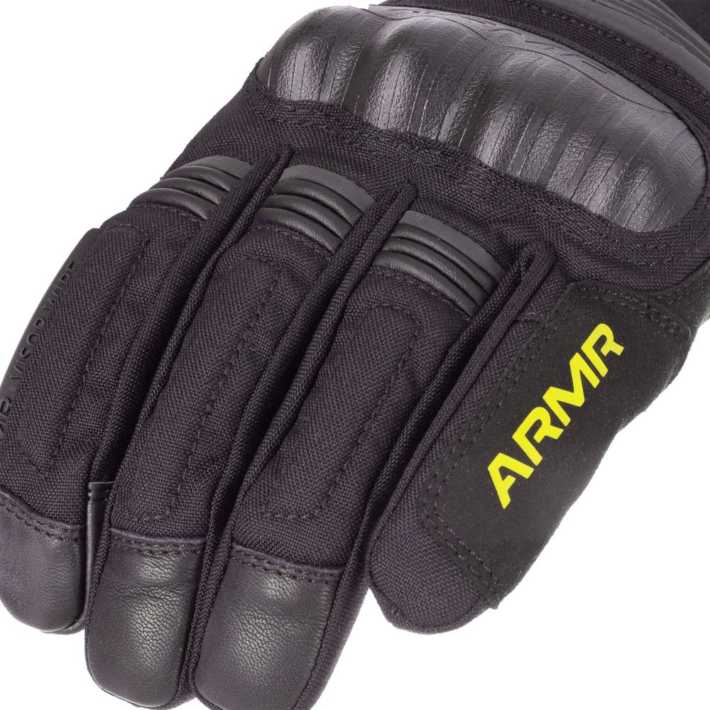 ARMR Kumaji 3.0 Waterproof Textile Gloves Black / Yellow (Image 6) - ThrottleChimp