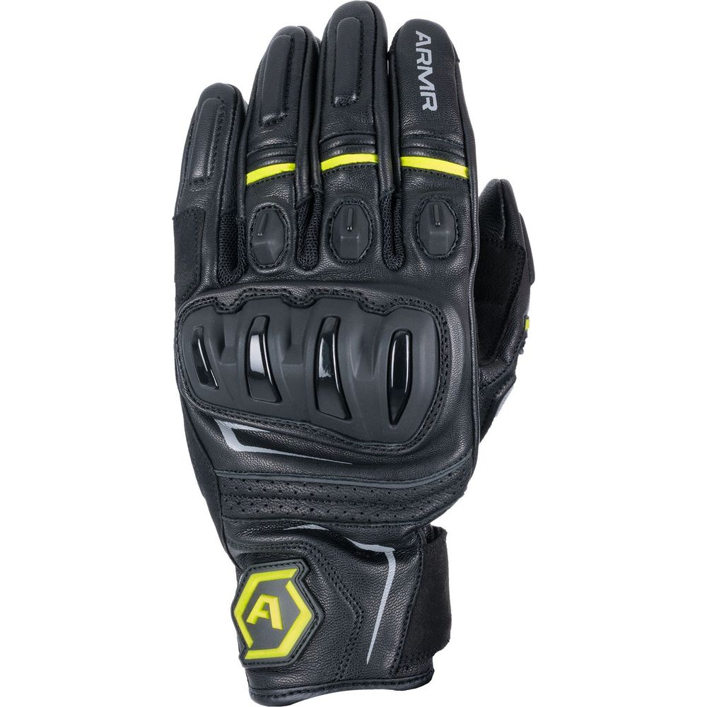 ARMR Raiden 3.0 Leather Gloves Black / Yellow - ThrottleChimp