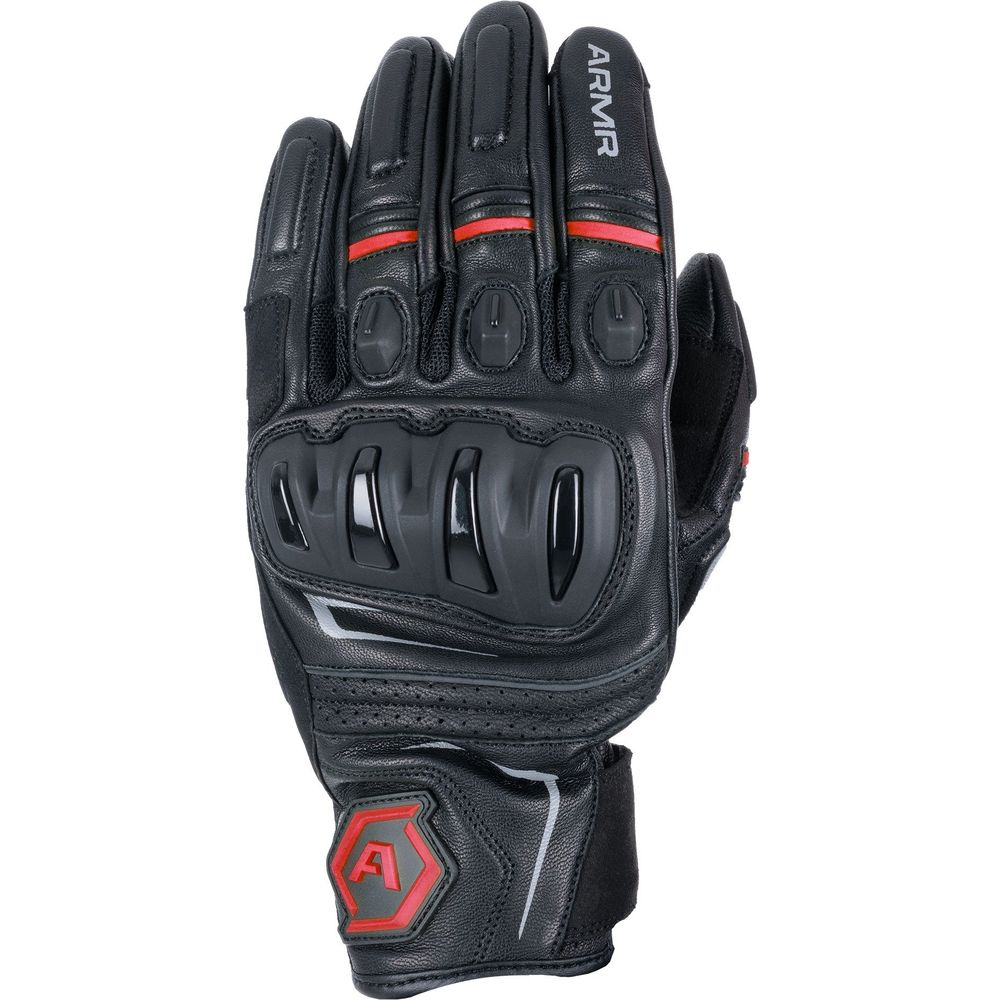 ARMR Raiden 3.0 Leather Gloves Black / Red - ThrottleChimp