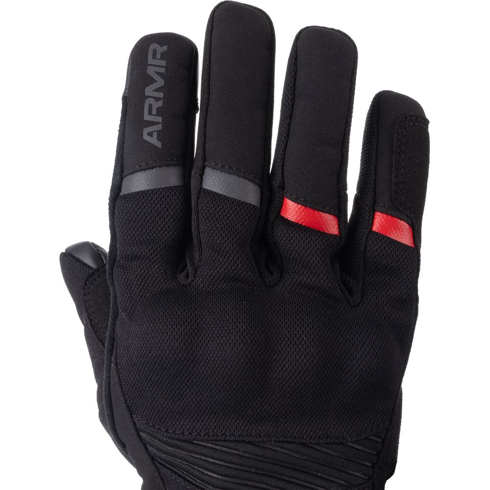 ARMR Eyoshi 3.0 Waterproof Textile Gloves Black / Red (Image 7) - ThrottleChimp