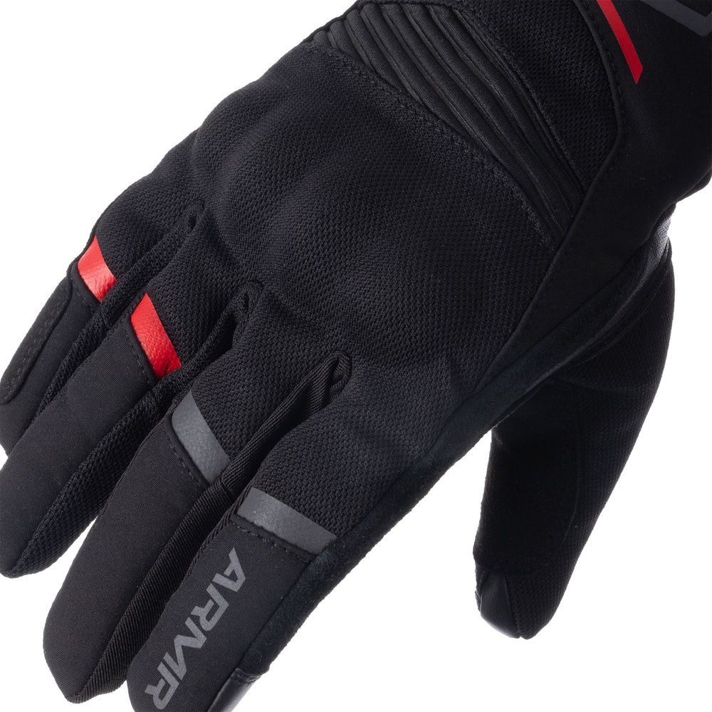 ARMR Eyoshi 3.0 Waterproof Textile Gloves Black / Red (Image 3) - ThrottleChimp