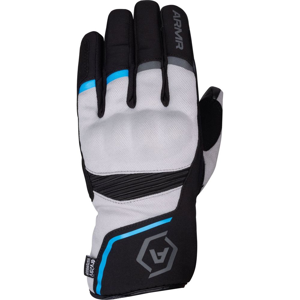 ARMR Eyoshi 3.0 Waterproof Textile Gloves Black / Light Grey / Blue - ThrottleChimp