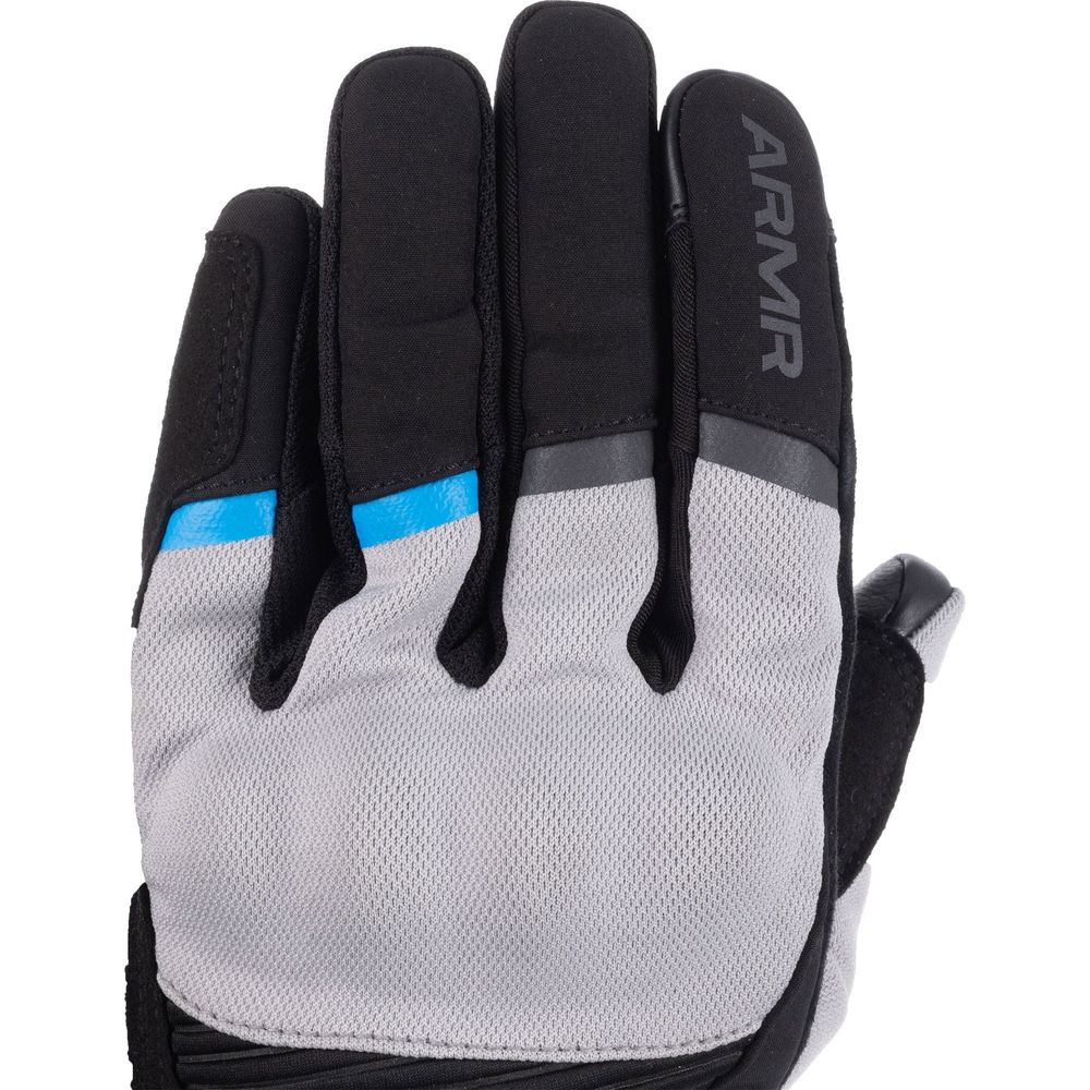 ARMR Eyoshi 3.0 Waterproof Textile Gloves Black / Light Grey / Blue FREE 1 YEAR Returns, FREE UK Delivery | ThrottleChimp