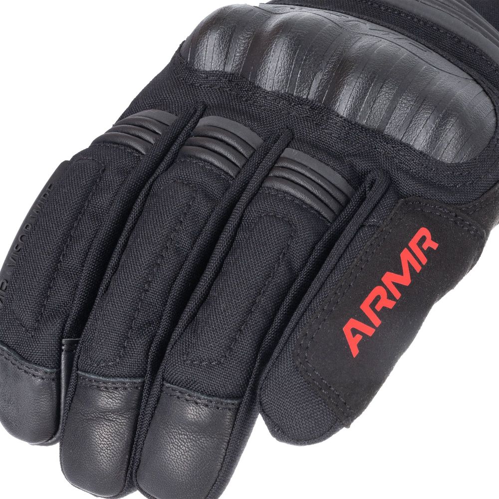 ARMR Kumaji 3.0 Waterproof Textile Gloves Black / Red (Image 6) - ThrottleChimp