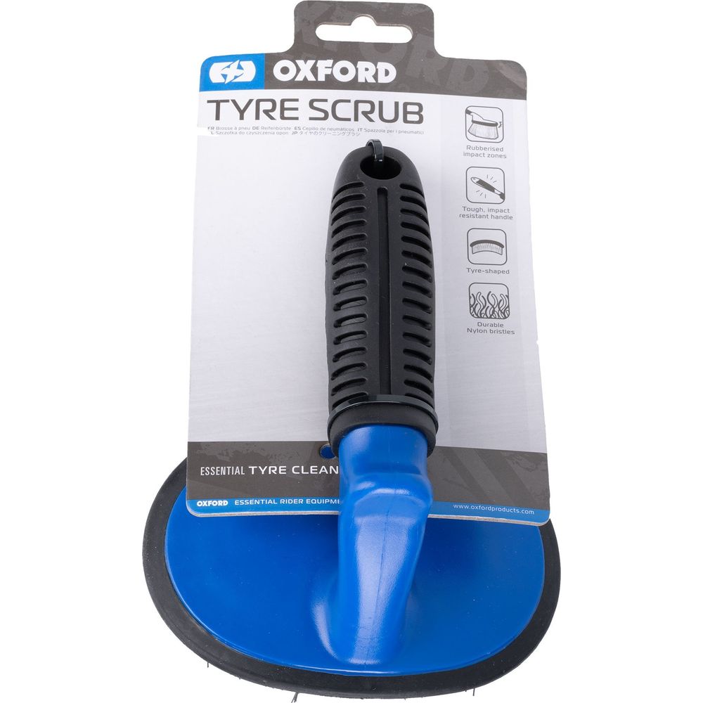 Oxford Scrub Brush Blue / Black For Tyres (Image 4) - ThrottleChimp