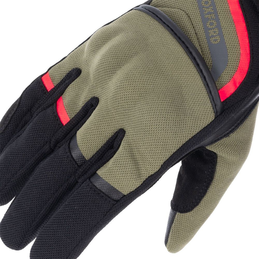 Oxford Dakar 1.0 Textile Gloves Green / Red (Image 8) - ThrottleChimp