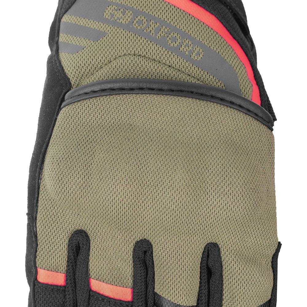 Oxford Dakar 1.0 Textile Gloves Green / Red (Image 5) - ThrottleChimp