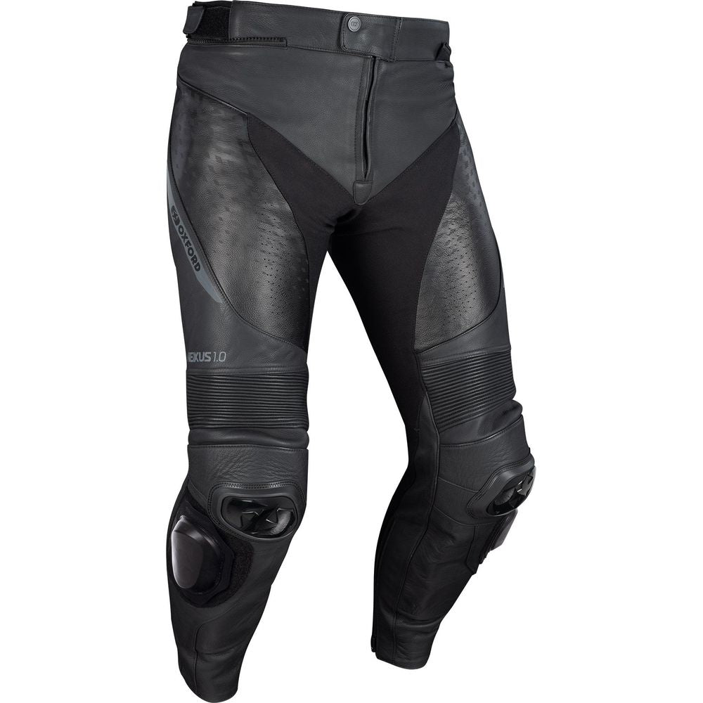 Oxford Nexus 1.0 Leather Trouser Stealth Black - ThrottleChimp