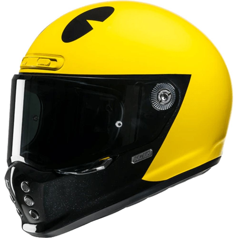 HJC V10 Pac-Man Bandai Namco Full Face Helmet MC3 Yellow FREE 1 YEAR Returns, FREE UK Delivery | ThrottleChimp