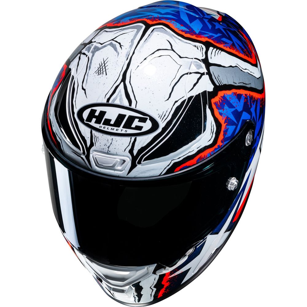 HJC RPHA 1 Garrett Gerloff Replica Full Face Helmet MC21 White / Red / Blue (Image 3) - ThrottleChimp