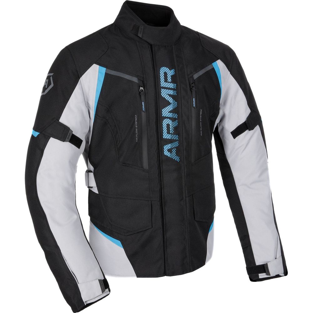 ARMR Kiso 4.0 Waterproof Textile Jacket Black / Light Grey / Blue