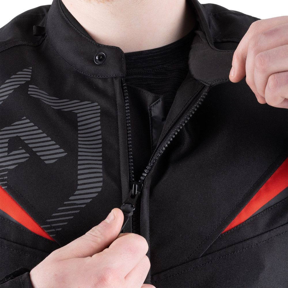 ARMR Eyoshi 3.0 Waterproof Textile Jacket Black / Red FREE 1 YEAR Returns, FREE UK Delivery | ThrottleChimp