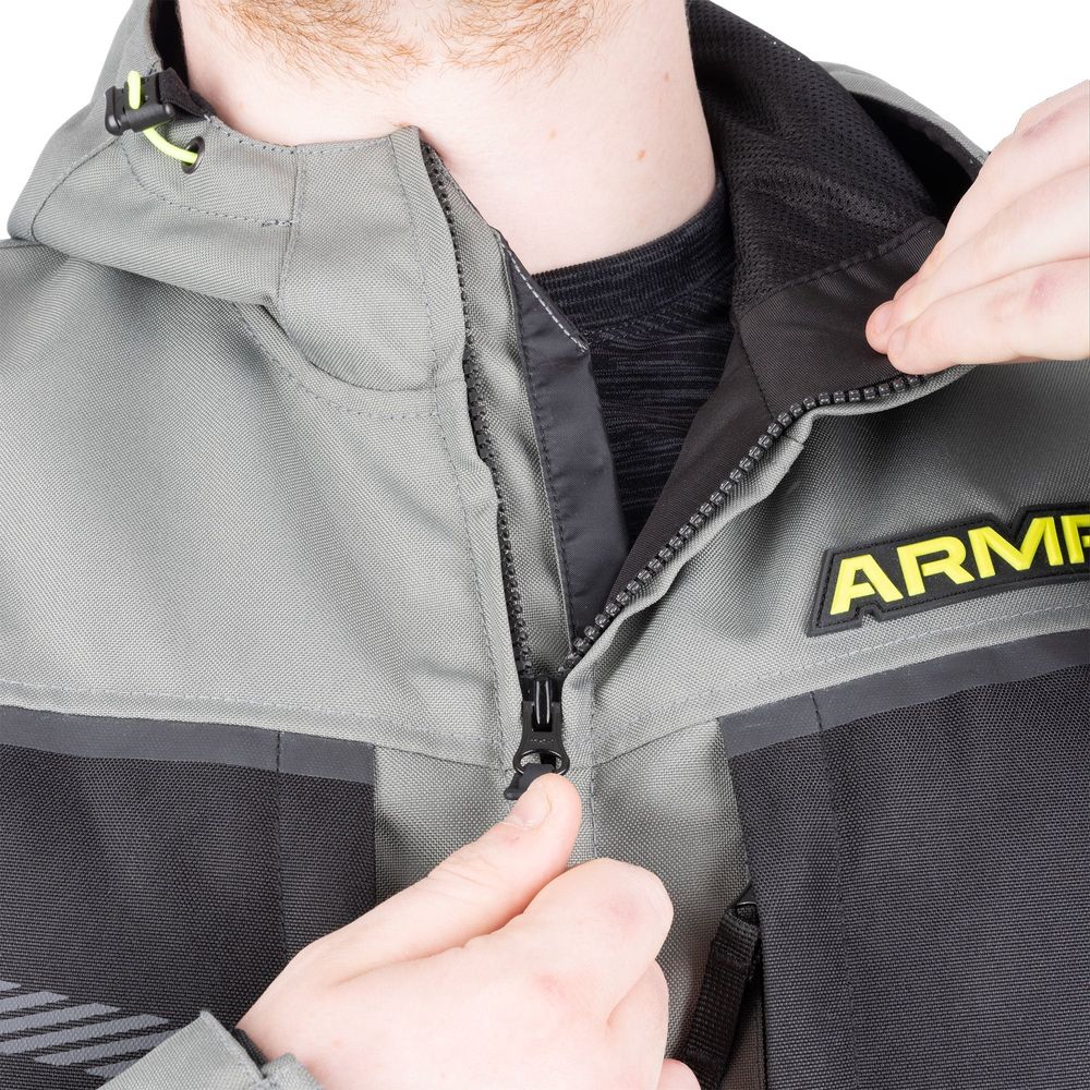 ARMR Suko 1.0 Waterproof Textile Jacket Green / Fluo Yellow FREE 1 YEAR Returns, FREE UK Delivery | ThrottleChimp