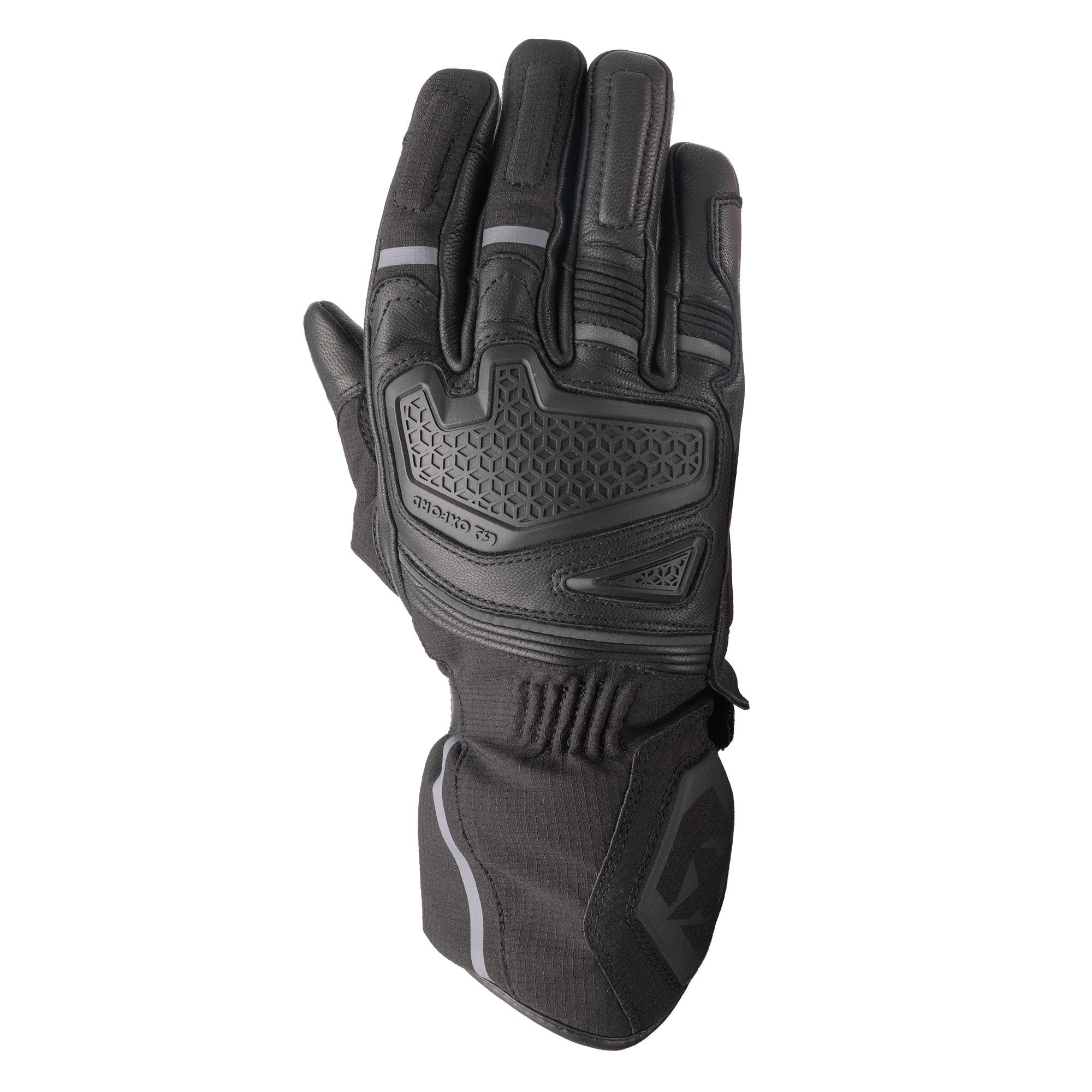 Oxford Vancouver 2.0 D2D Leather & Textile Gloves Black FREE 1 YEAR Returns, FREE UK Delivery | ThrottleChimp