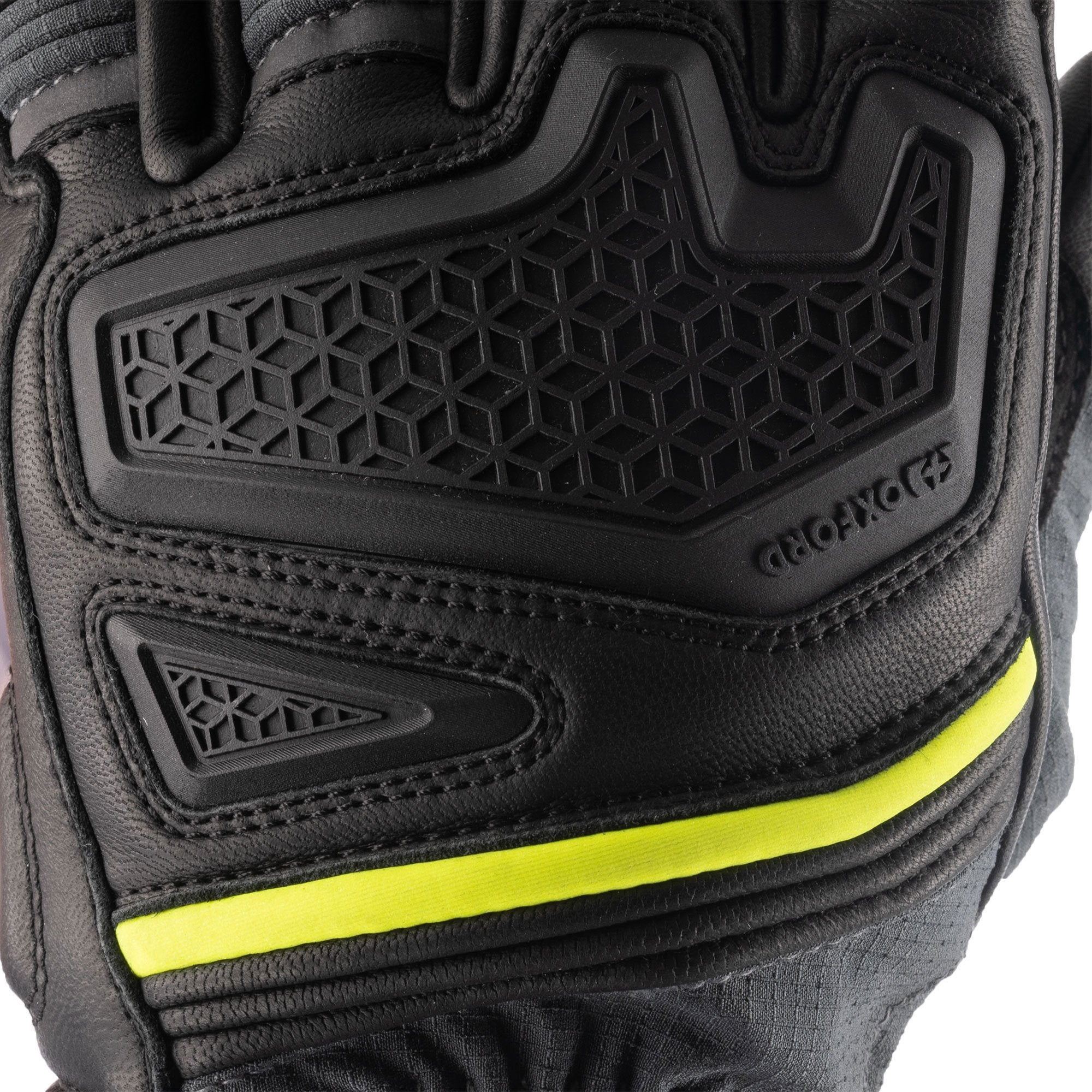 Oxford Vancouver 2.0 D2D Leather & Textile Gloves Black / Green / Yellow FREE 1 YEAR Returns, FREE UK Delivery | ThrottleChimp