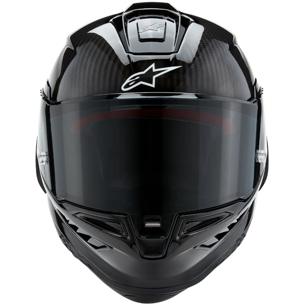 Alpinestars Supertech R10 Solid ECE 06 / FIM Full Face Helmet Matt & Gloss Black / Carbon (Image 3) - ThrottleChimp