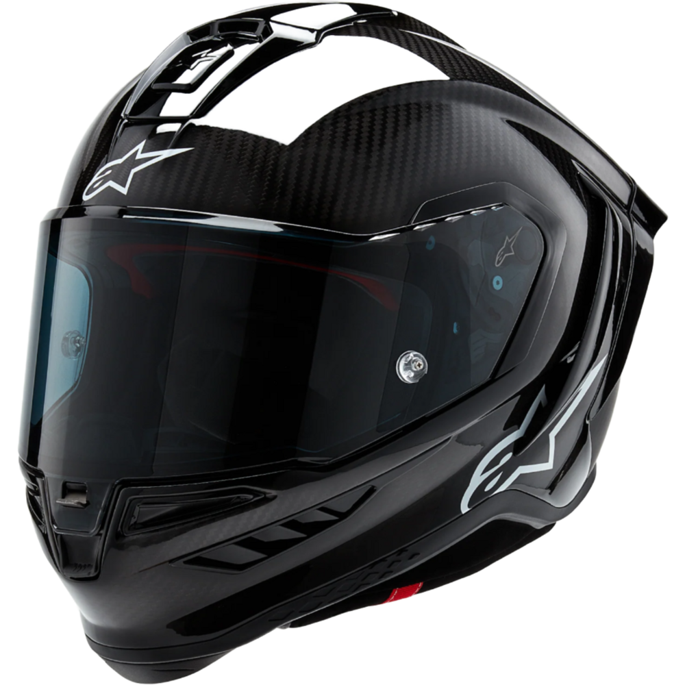 Alpinestars Supertech R10 Solid ECE 06 / FIM Full Face Helmet Matt & Gloss Black / Carbon FREE 1 YEAR Returns, FREE UK Delivery | ThrottleChimp