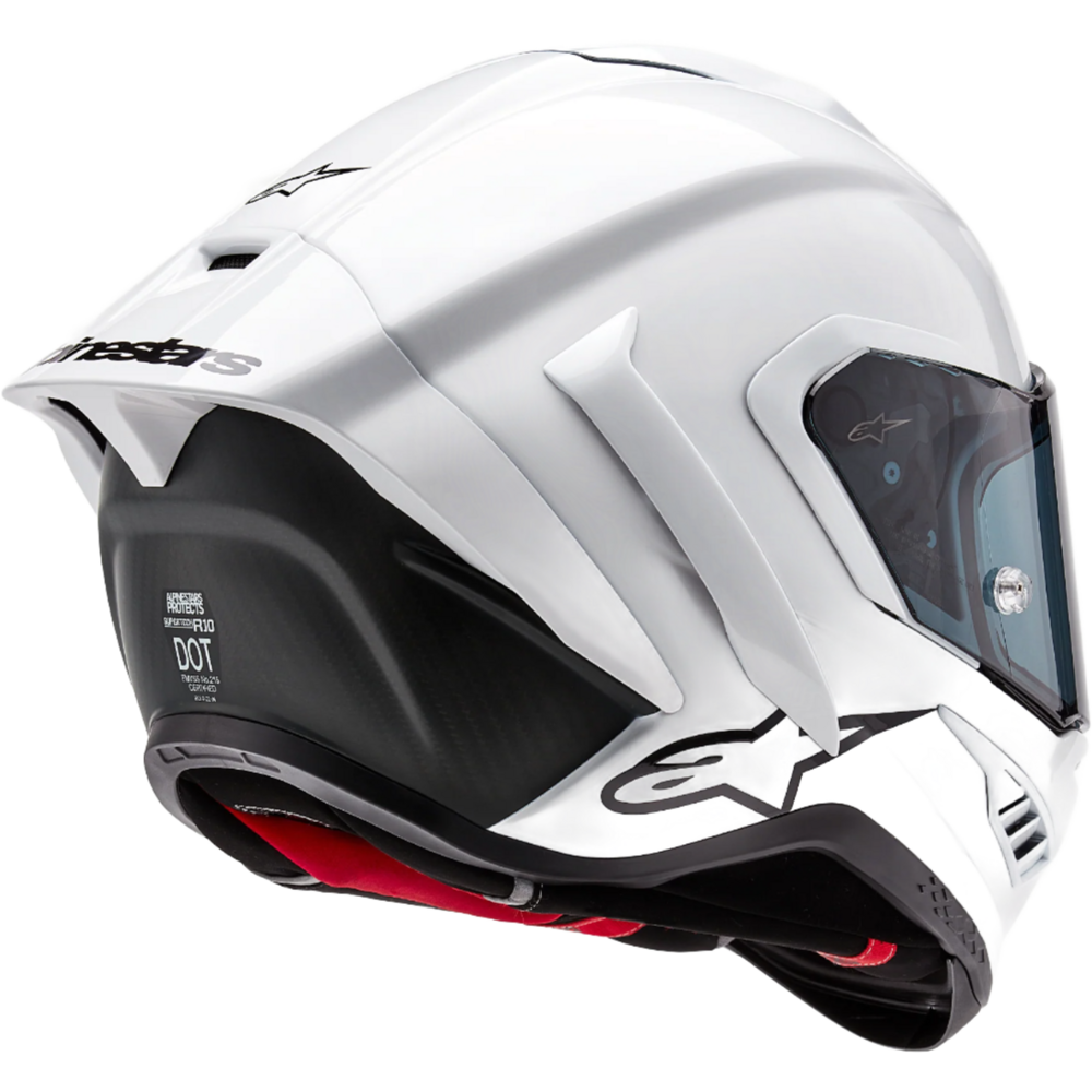 Alpinestars Supertech R10 Solid ECE 06 / FIM Full Face Helmet Gloss White / Matt Black FREE 1 YEAR Returns, FREE UK Delivery | ThrottleChimp