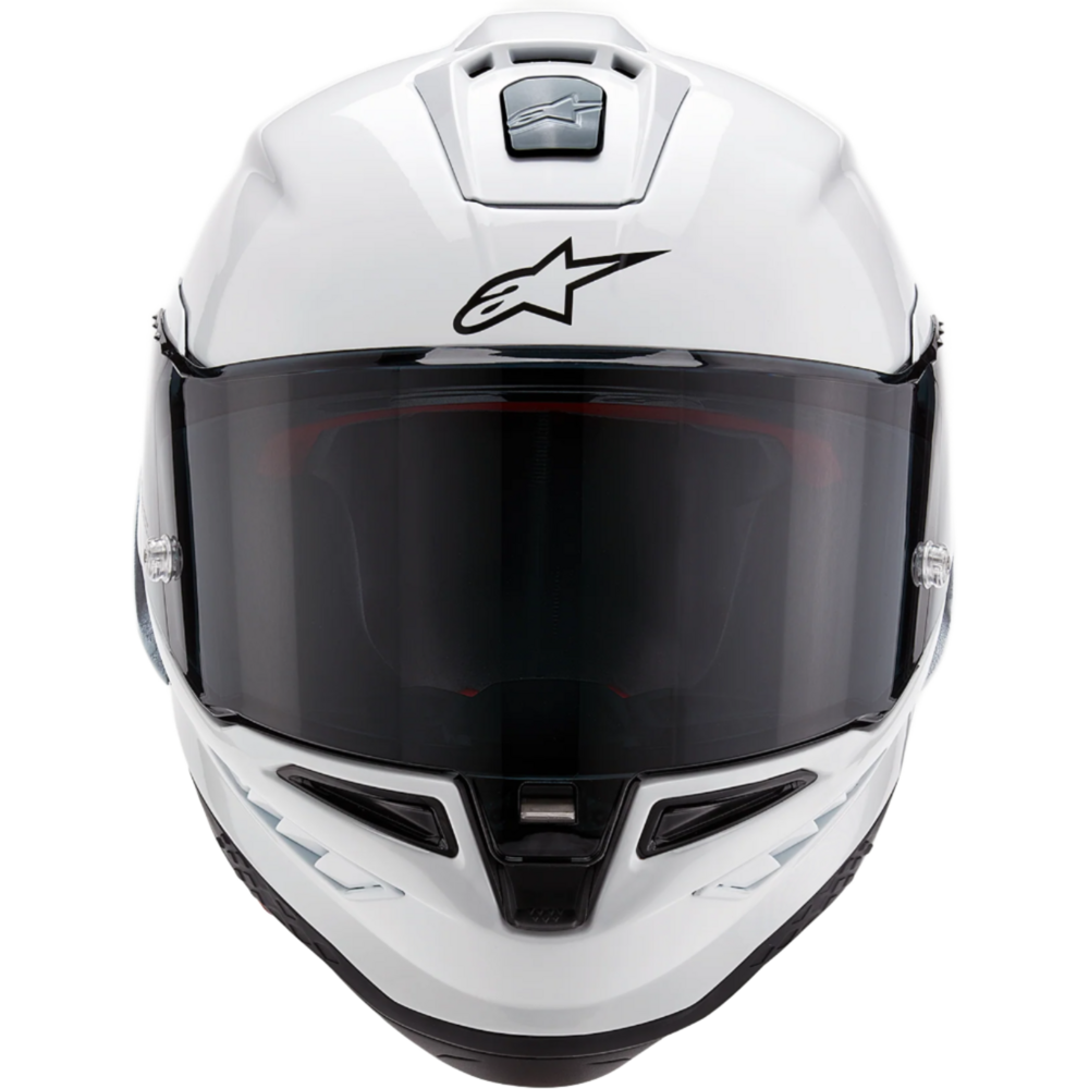 Alpinestars Supertech R10 Solid ECE 06 / FIM Full Face Helmet Gloss White / Matt Black (Image 3) - ThrottleChimp