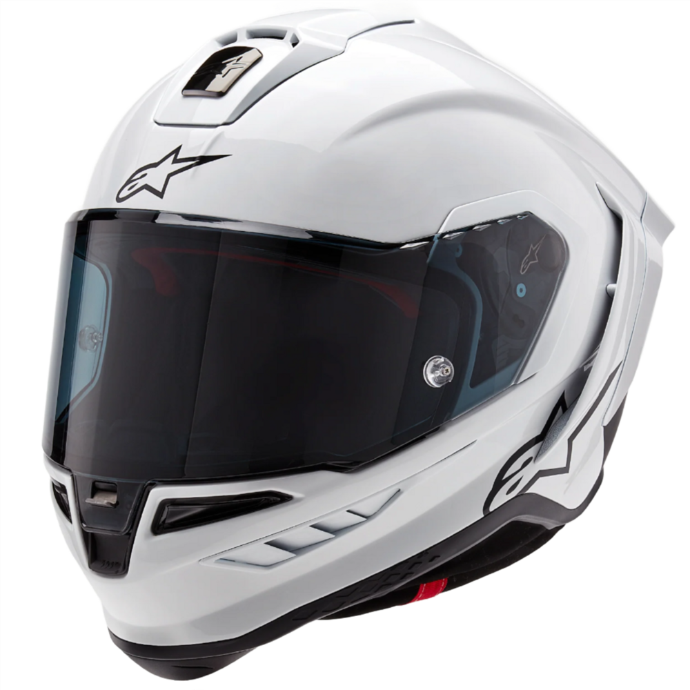 Alpinestars Supertech R10 Solid ECE 06 / FIM Full Face Helmet Gloss White / Matt Black - ThrottleChimp