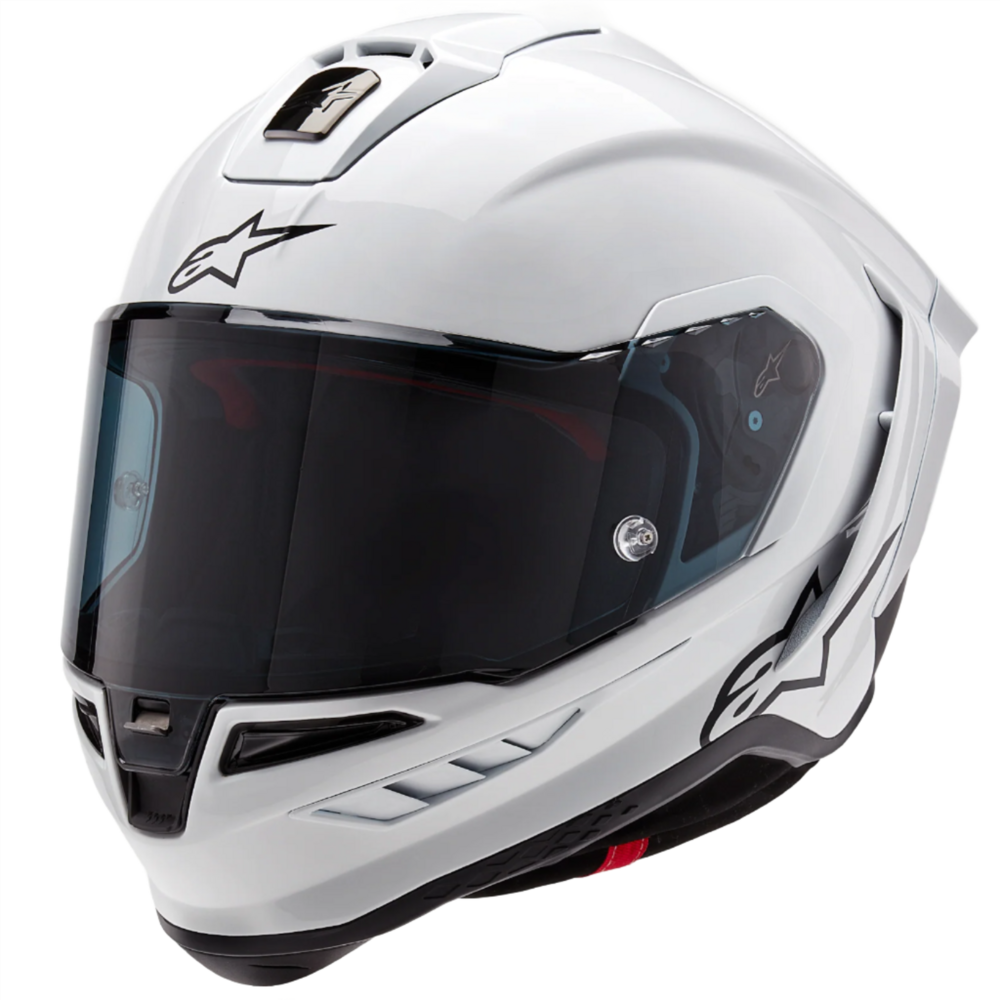 Alpinestars Supertech R10 Solid ECE 06 / FIM Full Face Helmet Gloss White / Matt Black FREE 1 YEAR Returns, FREE UK Delivery | ThrottleChimp