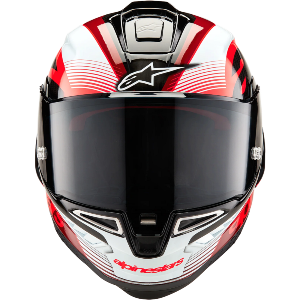 Alpinestars Supertech R10 Team ECE 06 / FIM Full Face Helmet Black / Carbon / Red / Gloss White (Image 3) - ThrottleChimp