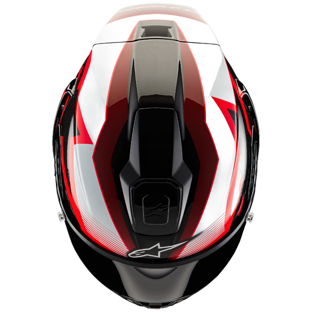 Alpinestars Supertech R10 Team ECE 06 / FIM Full Face Helmet Black / Carbon / Red / Gloss White (Image 7) - ThrottleChimp