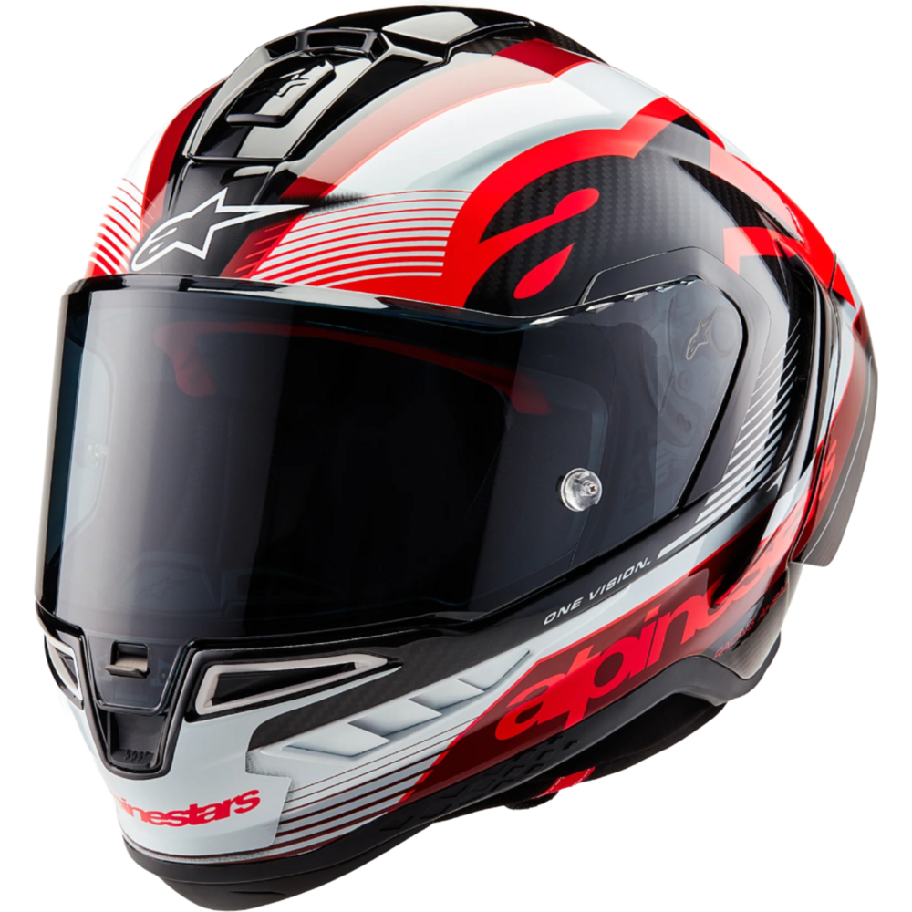 Alpinestars Supertech R10 Team ECE 06 / FIM Full Face Helmet Black / Carbon / Red / Gloss White - ThrottleChimp