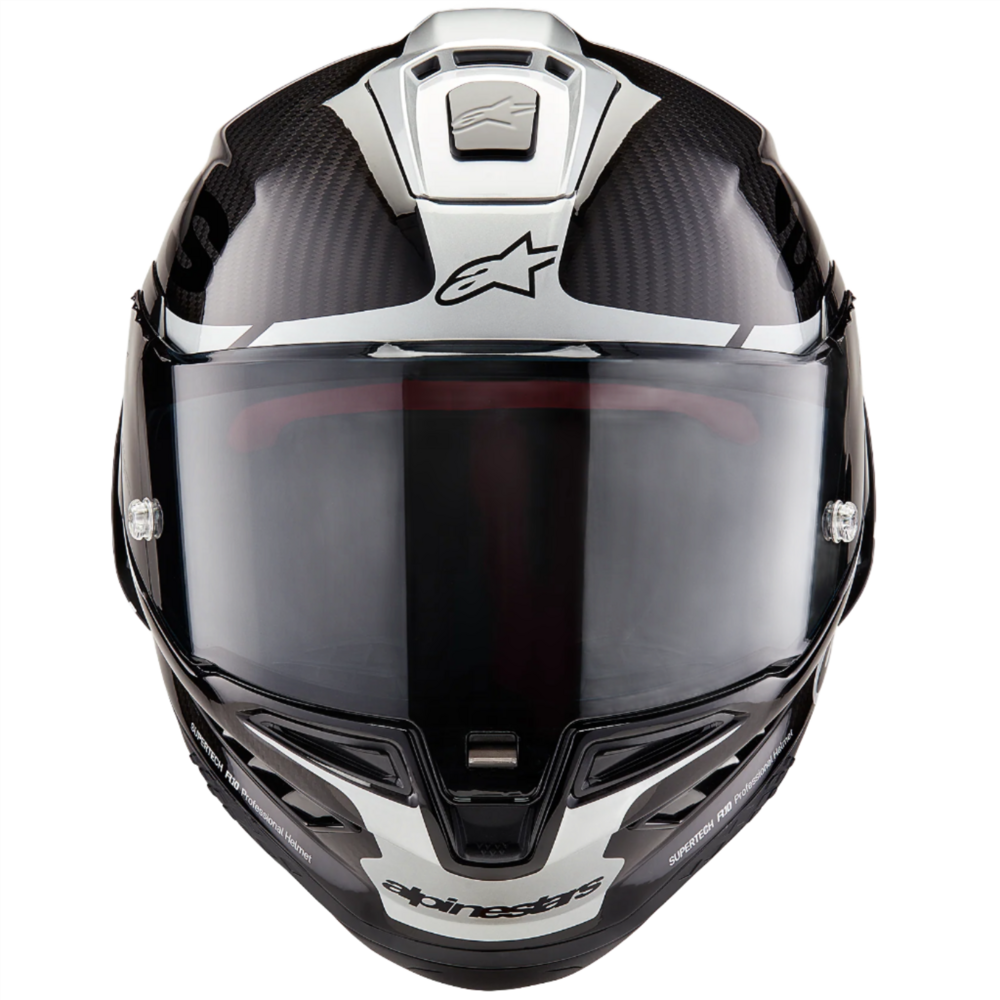 Alpinestars Supertech R10 Element ECE 06 / FIM Full Face Helmet Gloss Black / Carbon / Silver (Image 3) - ThrottleChimp