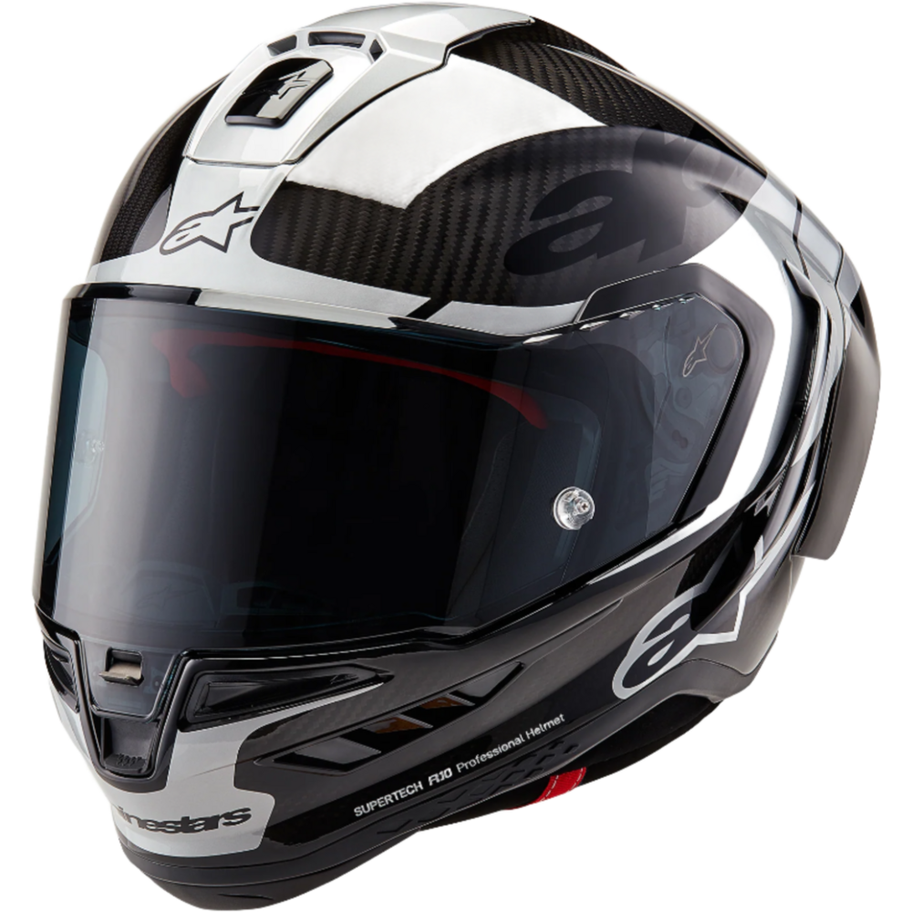 Alpinestars Supertech R10 Element ECE 06 / FIM Full Face Helmet Gloss Black / Carbon / Silver - ThrottleChimp