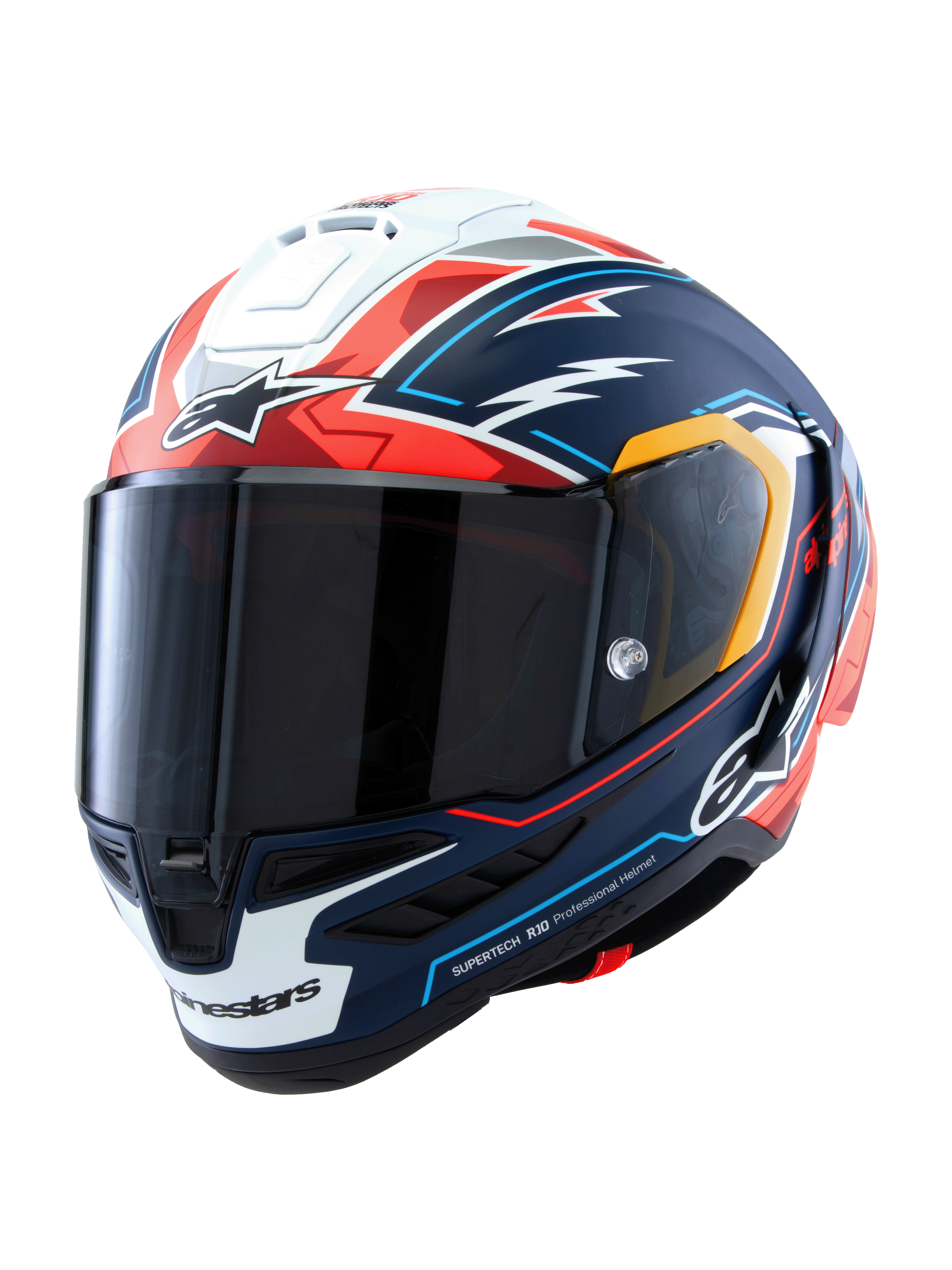 Alpinestars Supertech R10 Pedro Acosta Full Face Helmet Blue / Red / Matt White FREE 1 YEAR Returns, FREE UK Delivery | ThrottleChimp